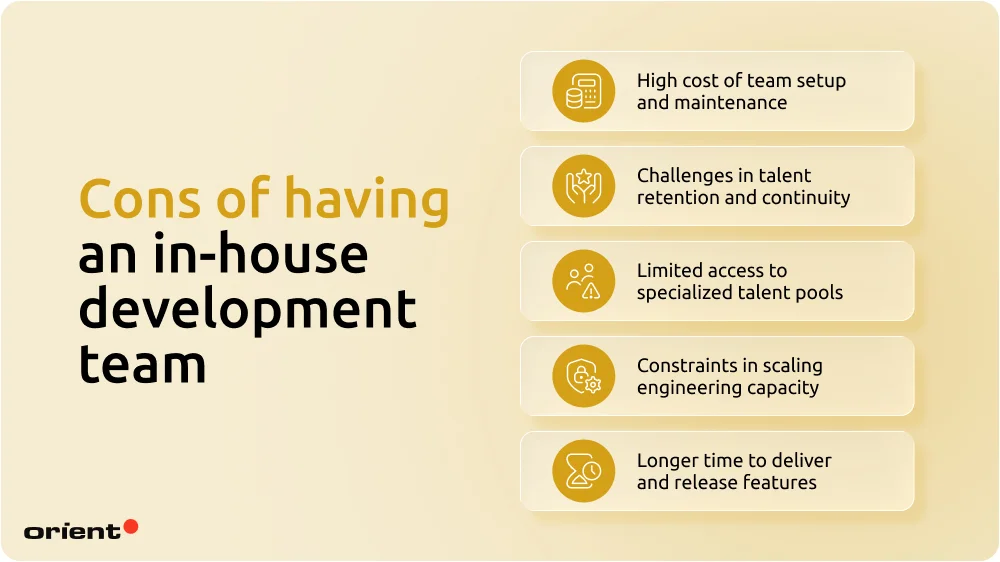 Cons of having an in-house development team