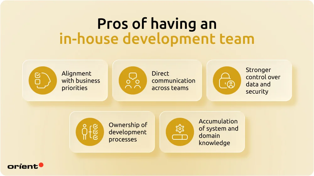 Pros of having an in-house development team
