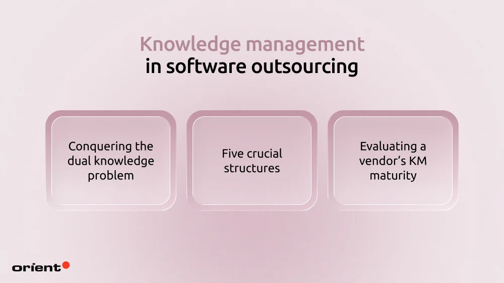Knowledge management in outsourced software development