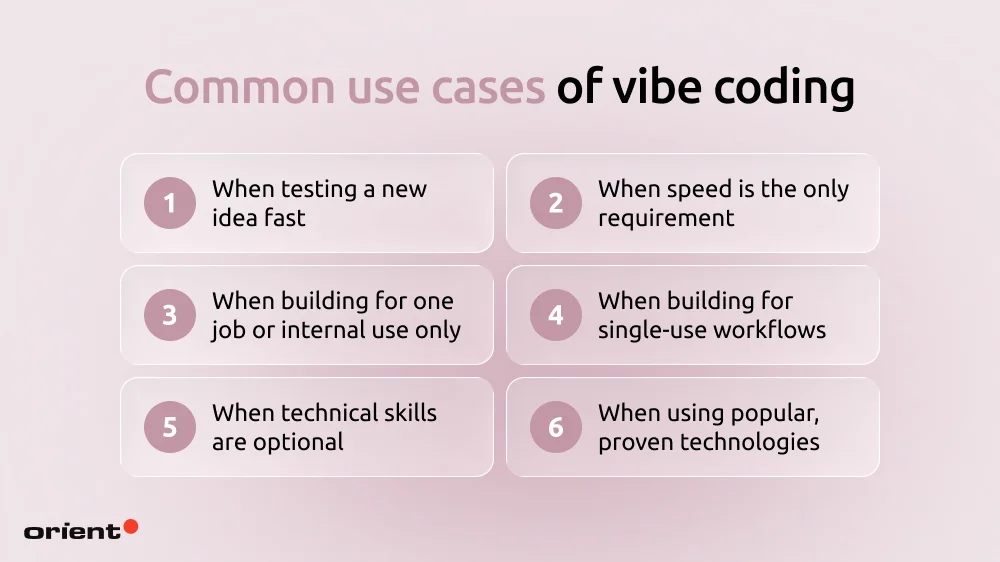 Where & when pure vibe coding works best